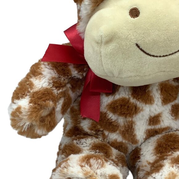 Hugfun Plush Giraffe Stuffed Animal Red Bow 12" Soft Cuddly Kids Lovey Red Bow - Picture 3 of 8